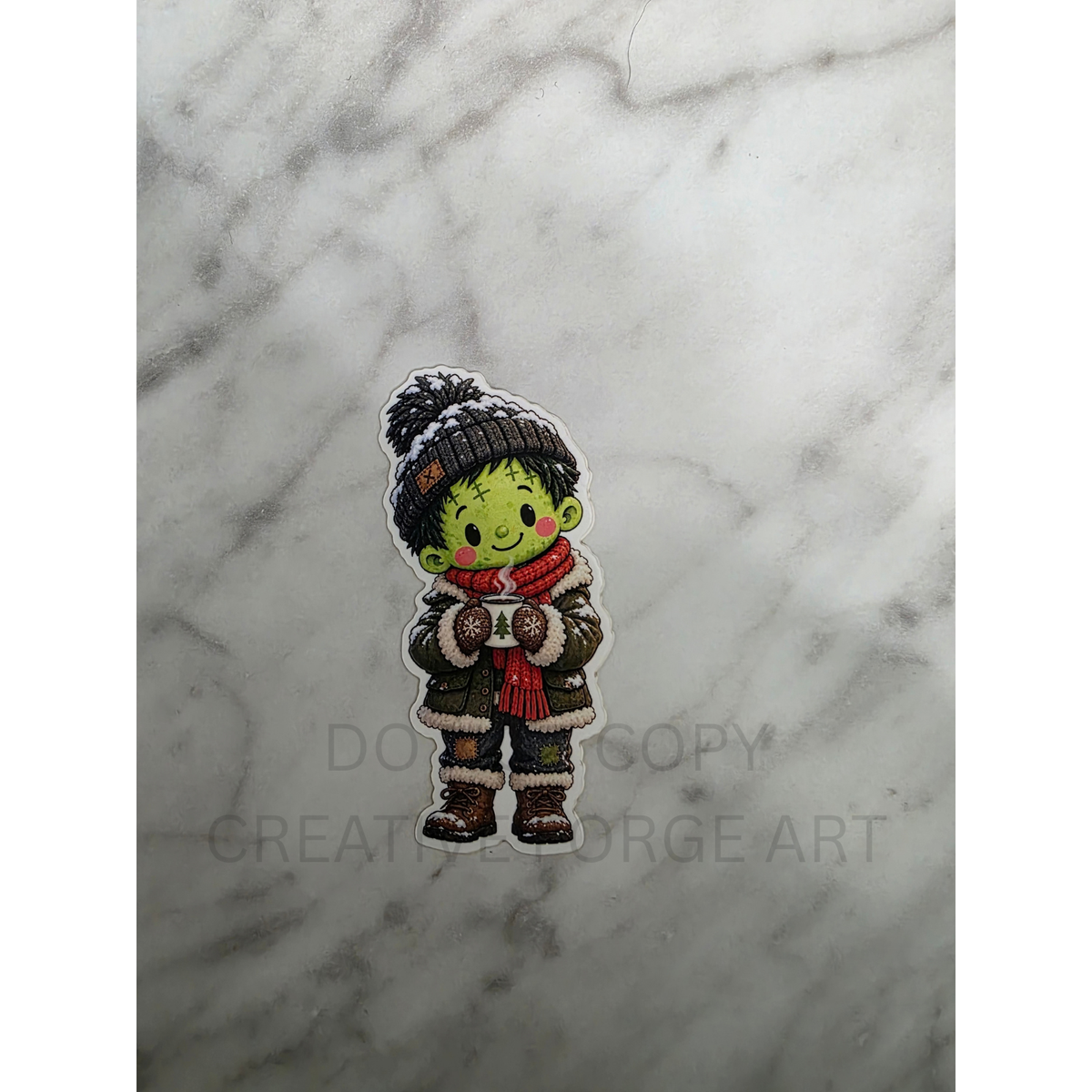 Cozy Winter Zombie Sticker