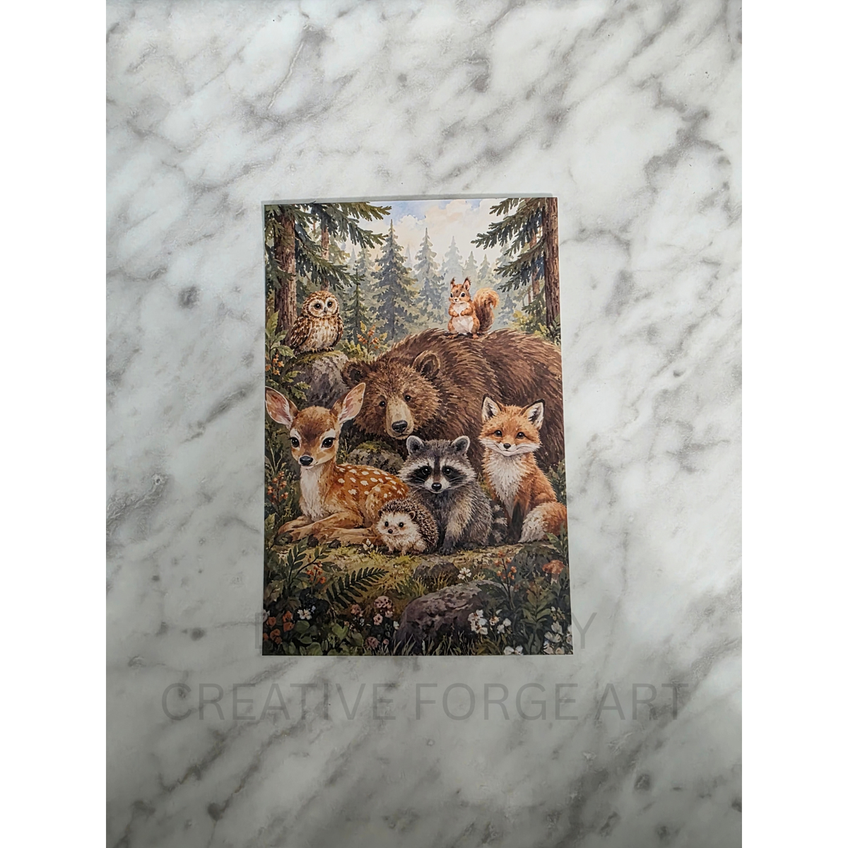 Fall Forest Creatures 4x6 Physical Print