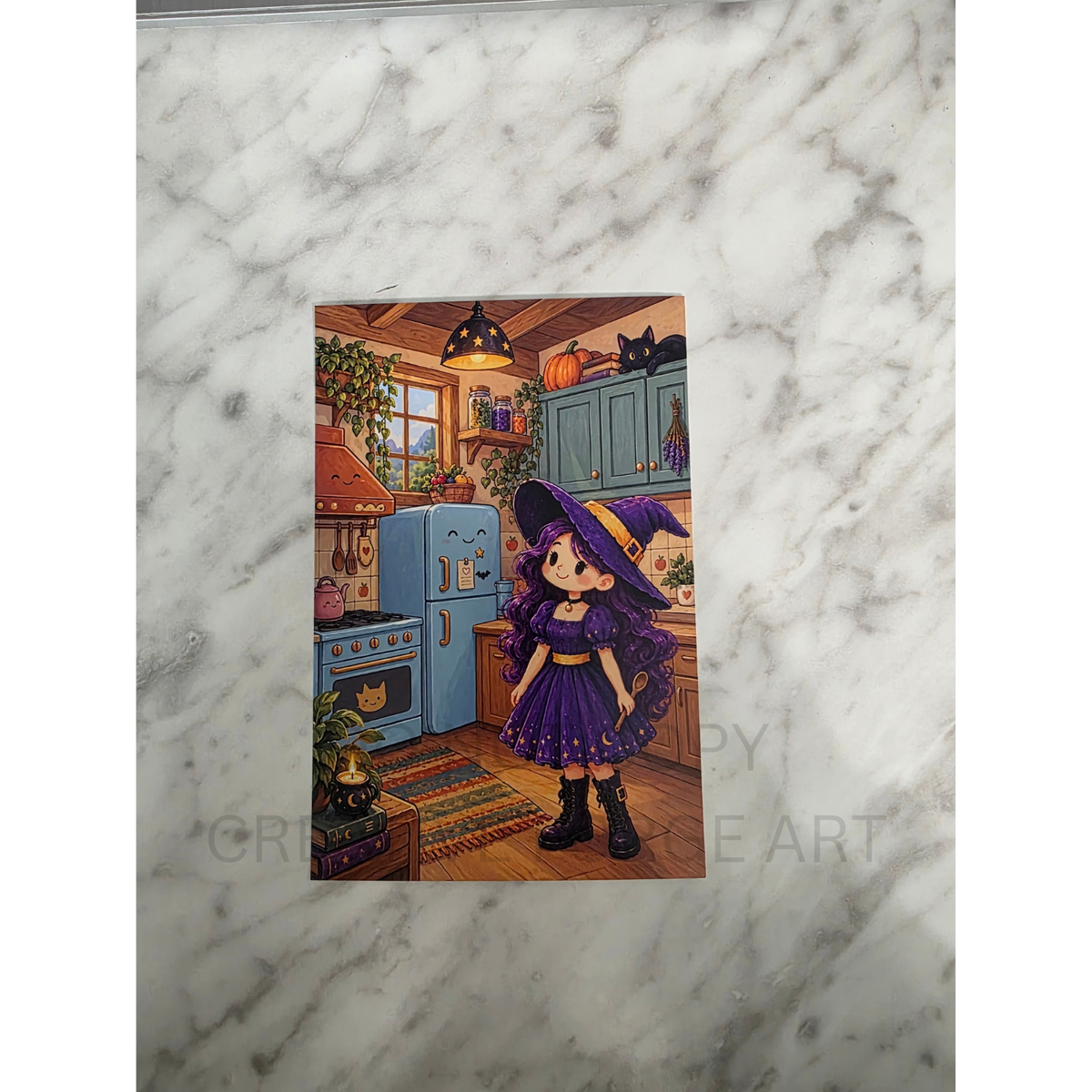 Cozy Witch 4x6 Physical Art Print