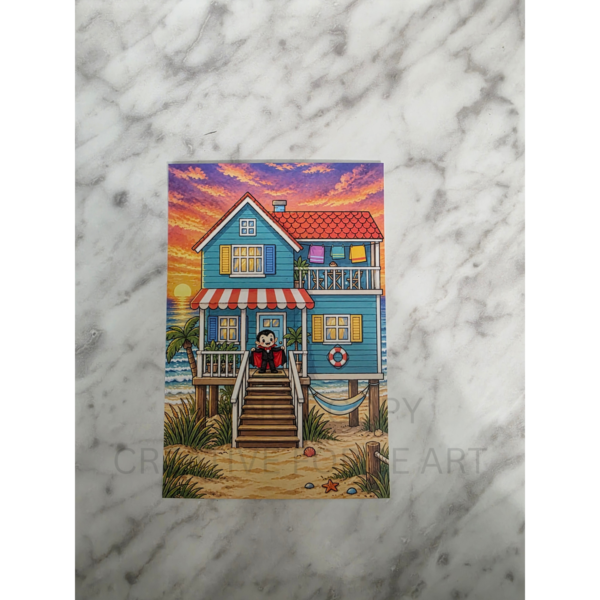 Cute Little Vampire 4x6 Art Print