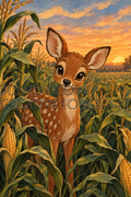 Watermarked - Deer in Corn Field PNG Download