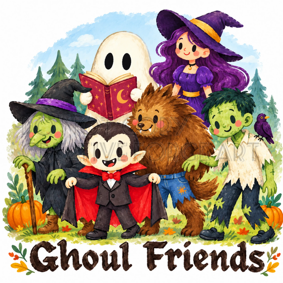 Watermarked - Ghoul Friends PNG Download Print