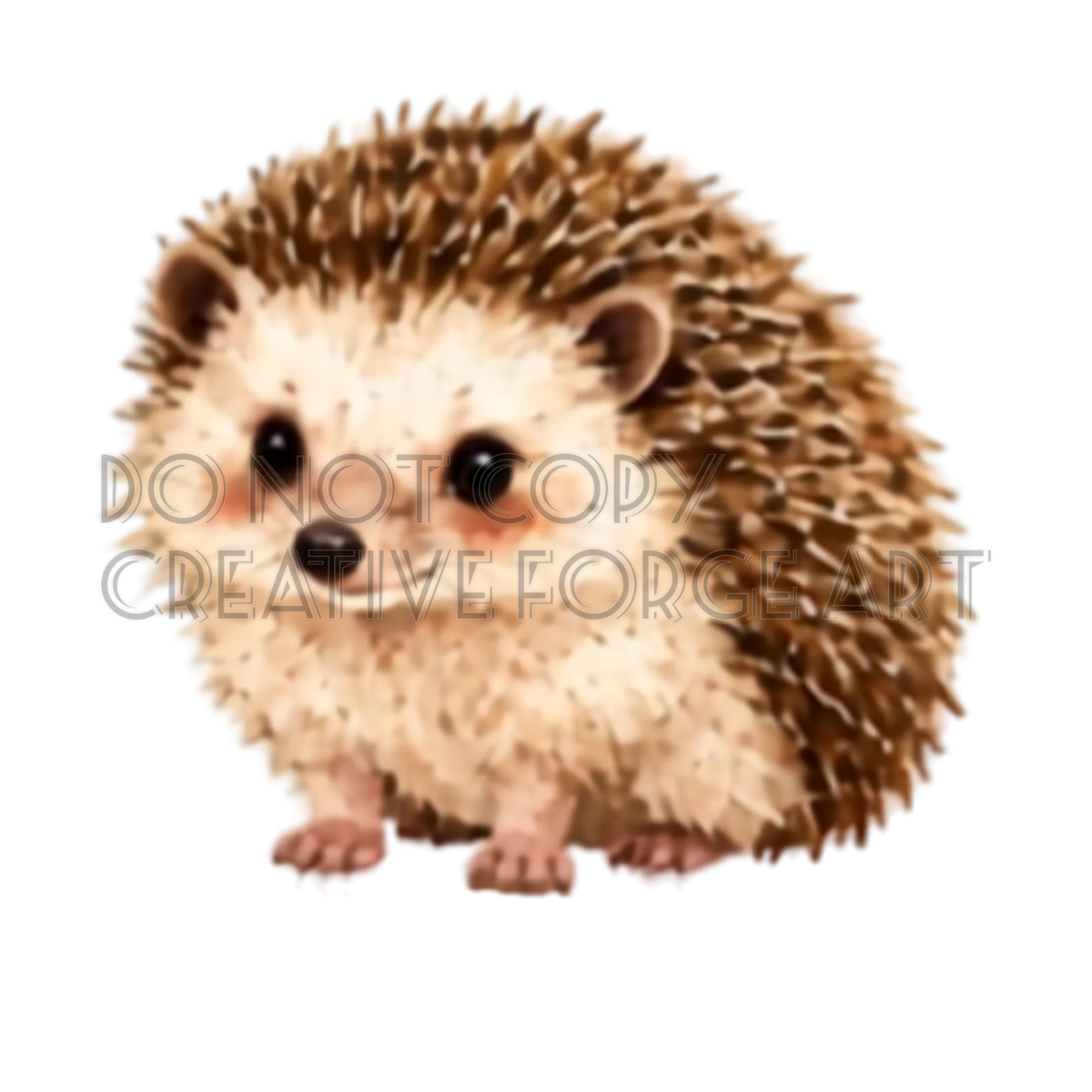 Watermarked - Hedgehog PNG Digital Sticker