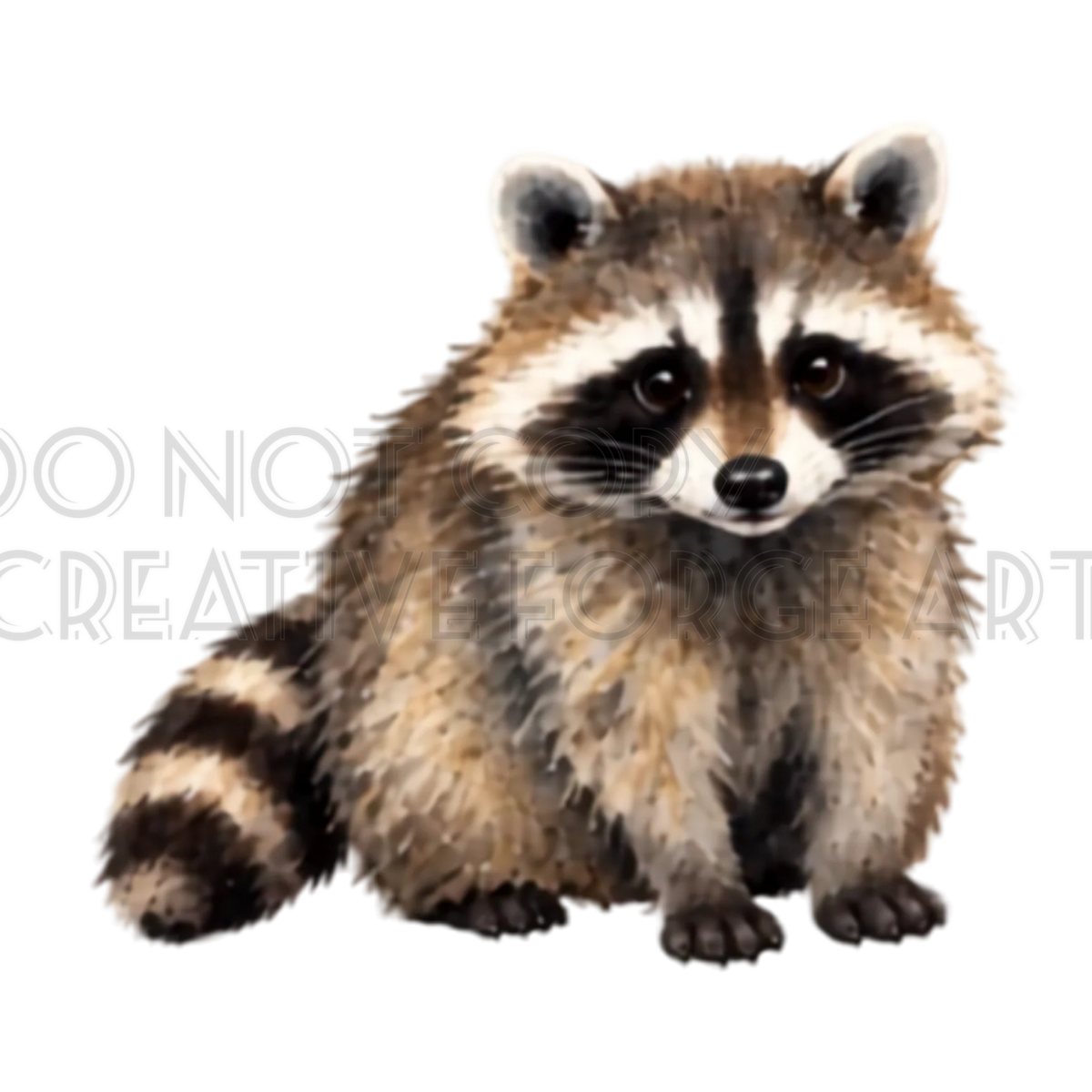 Watermarked - Raccoon PNG Digital Sticker