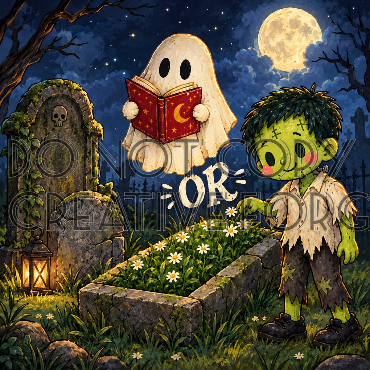 Watermarked - 5 File Halloween Monster Social Media Bundle