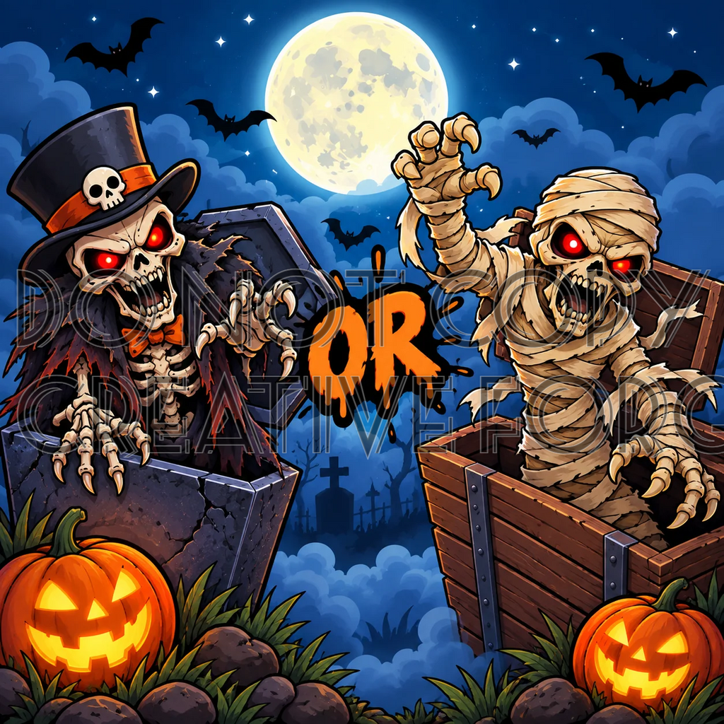 Watermarked - 5 File Halloween Monster Social Media Bundle