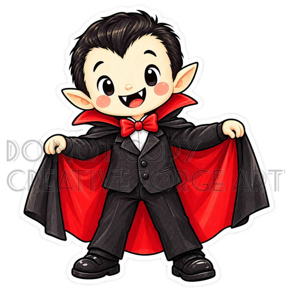 Watermarked - Vampire PNG Digital Sticker