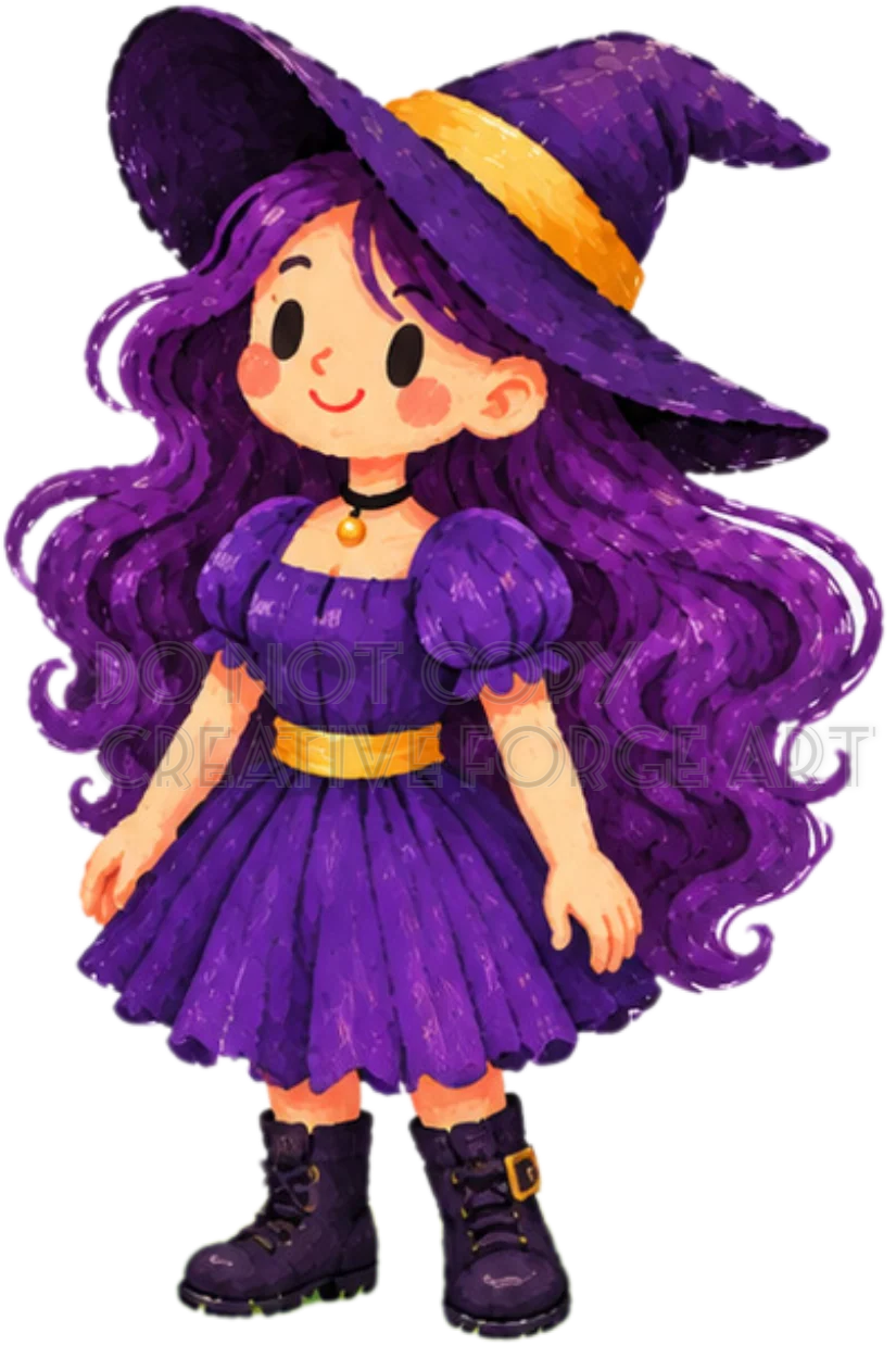 Watermarked - Witch PNG Digital Sticker