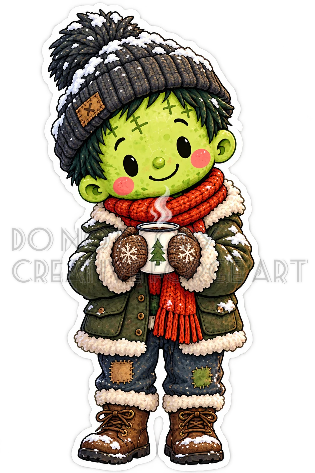 Watermarked - Zombie PNG Digital Sticker