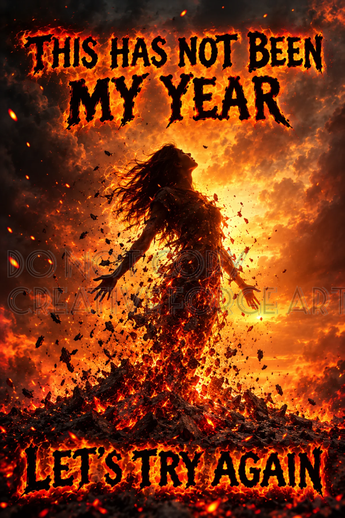 Watermarked - Rising From the Ashes 4x6 PNG Print